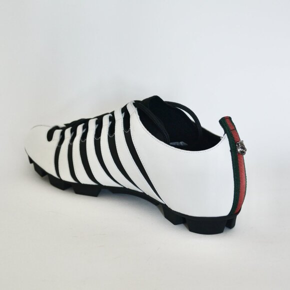 NIB GUCCI LEATHER  WHITE BLACK LION HEAD LOGO LUG SOLE SNEAKERS - Picture 3 of 10